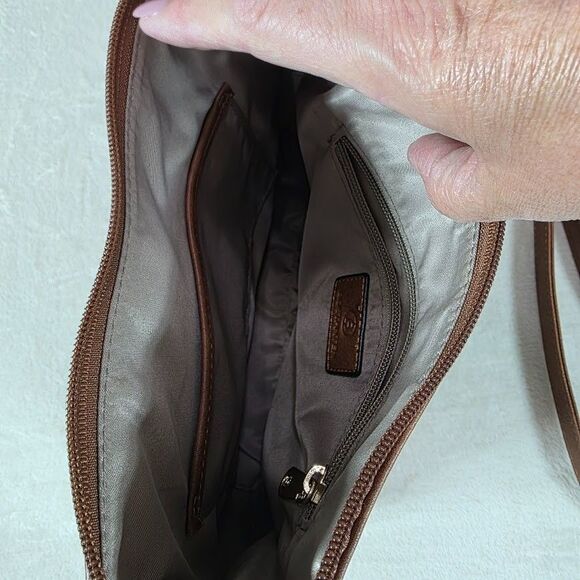 Bostanten Vegan Leather Crossbody Brown Shoulder Bag Adjustable Strap Pockets - Picture 5 of 7